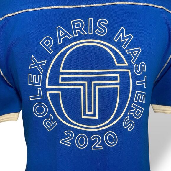 Sergio Tacchini Tennis Polo Shirt Women XXS Blue Short Sleeve 2020 Paris Masters - Picture 8 of 12